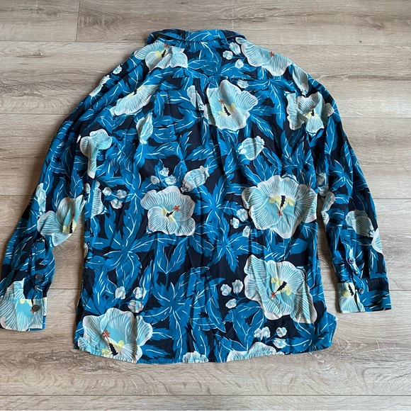 Equipment Hawaiian shirts 100% Silk Amaia silk long sleeve button up blouse Med - Picture 10 of 15
